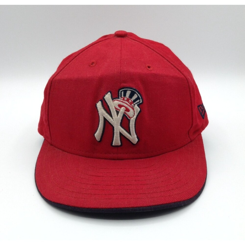 New York Yankees New Era 59Fifty Hat Cap Sz 7 1/4 Red 100% Wool Embroidered